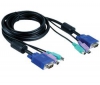 D-LINK Sada kabel klávesnice/video - 2 PS/2 6 pinu + D-SUB 15 pinu samec/samec - 1,8 m (DKVM-CB)