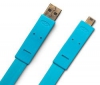 Kabel USB 2.0 A samec na mini B Flat Kabely - 1,2m - modrý (130857)