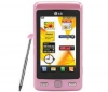 LG KP500 cookie ružový + Sluchátko Bluetooth Blue design černé + Ochranná fólie