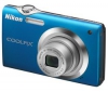 NIKON Coolpix  S3000 modrý + Pouzdro Ultra Compact 9,5 x 2,7 x 6,5 cm + Pameťová karta SDHC 4 GB