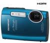 OLYMPUS µ[mju:]  TOUGH-3000 - blue + Ultra-compact Camera Case - 9.5x2.7x6.5 cm + 4 GB SDHC Memory Card + Li-42B Battery