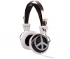 Sluchátka PEACE CSPEACE02 - Bílá/Cerná + Prodluľovacka Jack 3,52 mm - nastavení hlasitosti mono/stereo - Zlato - 3 m