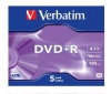VERBATIM DVD+R 4,7GB (5 kusu) + Pouzdro na CD RBNW-224