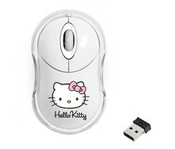 BLUESTORK Bezdrátová myš Bumpy Hello Kitty - bílá + Distributor 100 mokrých ubrousku + Čistící stlačený plyn vícepozicní 250 ml + Nápln 100 vhlkých ubrousku