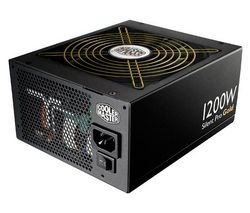 COOLER MASTER Napájení PC Silent Pro Gold 1200 W + Vetrací jednotka Neon LED 120 mm - modrá + Reobus Modern-V černý