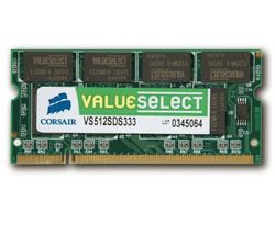 CORSAIR Pameť Value Select SO-DIMM 512 MB PC 3200 (VS512SDS400) - záruka 10 let