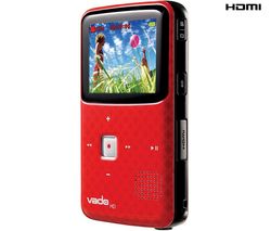 CREATIVE Mini-videokamera Vado HD (3rd Gen) červená + Síťová nabíječka USB Black Velvet + Nabíječka do auta USB Black Velvet