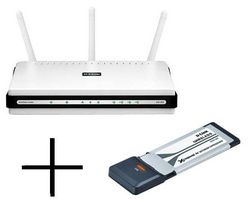 D-LINK Router WiFi DIR-655 switch 4 porty + Karta ExpressCard/34 WiFi DWA-643 802.11n/g/b