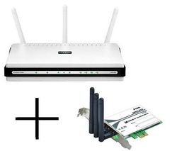 D-LINK Router WiFi DIR-655 switch 4 porty + Karta PCI-Express WiFi DWA-556 802.11n + Prodlužovacka USB 2.0 4 piny, typ A samec / samice - 1,8 m (CU1100aed06)