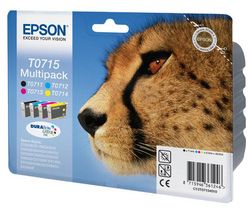 EPSON Sada 4 inkoustových náplní T0715 - Černá, Azurová, Purpurová, Žlutá + Kabel USB A samec/B samec 1,80m