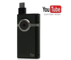 FLIP Mini-kamera Mino HD - černá + Sada 2 neoprénových pouzder Soft Pouch ASP2CP1 + Stativ + Sada 3 kabelu USB Flip AUC1CP2