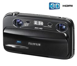 FUJI FinePix  Real 3D W3 + Pouzdro Pix Medium + černá kapsa + Pameťová karta SDHC 16 GB + Kompatibilní baterie FUJ50