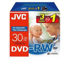 JVC VD-W14N3P1, 8cm, 30 min./1.4 GB DVD-RW (Pack of 3 + 1 free)