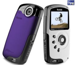 KODAK Mini videokamera vodotesná Playsport - fialová + Kompatibilní baterie KLIC-7004 + Pameťová karta SDHC 4 GB + Síťová nabíječka USB Black Velvet