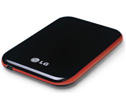 LG Prenosný externí pevný disk XD5 500 GB červený/černý + Pouzdro SKU-PHDC-1 modré