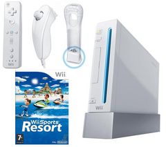 NINTENDO Konzole Wii + 1 Nunchuk + 1 Wiimote + Wii Motion Plus + Wii Sport Resort + Bezdrátový snímač (Sensor Bar) [WII]