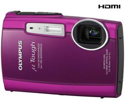 OLYMPUS µ[mju:]  TOUGH-3000 - pink + Memory Black and Fuchsia Pink Case - 6.2x10x2.2 cm + 4 GB SDHC Memory Card