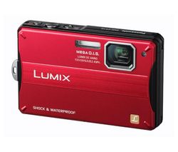 PANASONIC Lumix  DMC-FT10 - červený + Pouzdro Kompakt 11 X 3.5 X 8 CM CERNÁ + Pameťová karta SDHC 8 GB + Mini trojnožka Pocketpod
