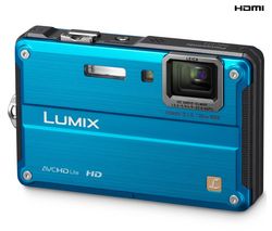 PANASONIC Lumix  DMC-FT2 modrý + Pouzdro kompaktní kožené 11 x 3,5 x 8 cm + Pameťová karta SDHC 16 GB + Baterie DMW-BCF10 + Čtecka karet 1000 v 1 USB 2.0