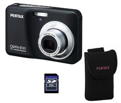PENTAX Optio E90 černý + pouzdro + pameťová karta SD 2 GB