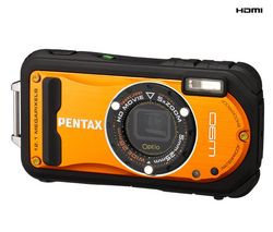 PENTAX Optio  W90 kovove oranžový + Pouzdro Kompakt 11 X 3.5 X 8 CM CERNÁ + Pameťová karta SDHC 8 GB + Baterie D-LI88 + Čtecka karet 1000 v 1 USB 2.0
