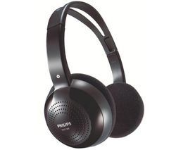 PHILIPS Bezdrátová sluchátka SHC1300/00 - Černá  + Stereo sluchátka s digitálním zvukem (CS01)