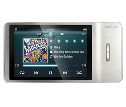 PHILIPS MP3 prehrávač GoGear Muse 8 GB + Sluchátka HOLUA S2HLBZ-SZ - Stríbrná