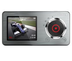 PHILIPS Prehrávač MP3 FM GoGear Cam 8 GB + Sluchátka HOLUA S2HLBZ-SZ - Stríbrná