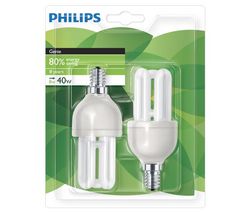 PHILIPS Sada 2 úsporné žárovky 8 W E14 Genie Warm