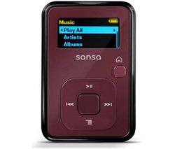 SANDISK MP3 prehrávač Rádio FM Sansa Clip+ 4 GB - vínová + Enceintes nomades SBP1120