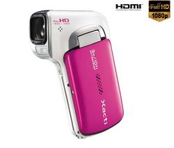 SANYO Videokamera HD Xacti CA100 ružová + Brašna + Baterie DB-L80AEX + Pameťová karta SDHC 16 GB + Kabel HDMi samcí/HDMi mini samcí (2m)