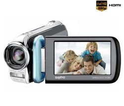 SANYO Videokamera HD Xacti GH1 - modrá + Baterie DB-L80AEX + Pameťová karta SDHC 8 GB + Kabel HDMi samcí/HDMi mini samcí (2m)