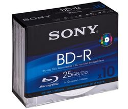 SONY Disk Blu-ray BD-R 10BNR25BPS 25 GB (sada 10 kusu)