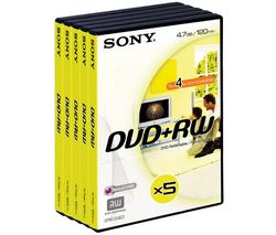 SONY DVD+RW 4,7 GB (5 kusu)