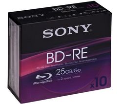 SONY Prepisovací disk Blu-ray BD-RE 10BNE25BSS 25 GB (sada 10 kusu)
