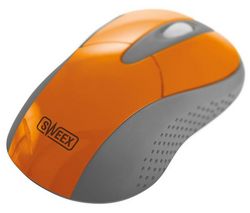 SWEEX Bezdrátová myš Wireless Mouse MI423 - Orangey Orange + Hub USB 4 porty UH-10 + Distributor 100 mokrých ubrousku + Kabel USB 2.0 A samec/ samice - 5 m (MC922AMF-5M)