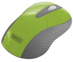 SWEEX Bezdrátová myš Wireless Mouse MI425 - Green Lime + Hub 2-v-1 7 Portu USB 2.0 + Distributor 100 mokrých ubrousku