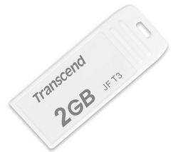 TRANSCEND Klíč USB JetfFlash T3 2 GB - bílý + Čistící stlačený plyn vícepozicní 250 ml