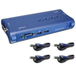 TRENDNET TK-407K KVM 4-Port USB Switch Kit + 4 Cables
