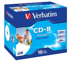 VERBATIM CD-R na tisk 700 MB (10 kusu) + Pouzdro na CD RBNW-224