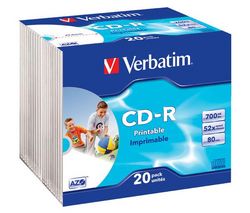 VERBATIM CD-R na tisk 700 MB (20 kusu)
