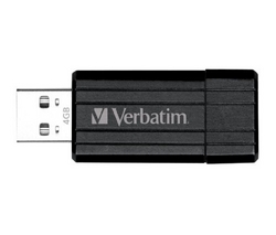 VERBATIM Klíč USB Store'n' Go PinStripe 4 GB - černá + Distributor 100 mokrých ubrousku + Čistící stlačený plyn vícepozicní 250 ml